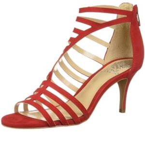Like New Vince Camuto Petronia Red Suede Heels